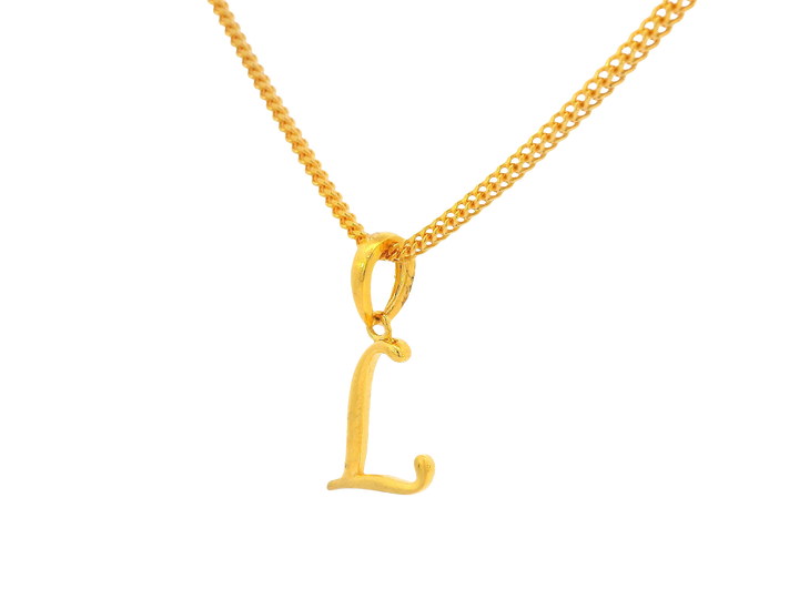 22K Yellow Gold Initial “L” Pendant