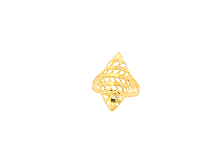 Sleek 22K Yellow Gold Diamond-Shaped Ring