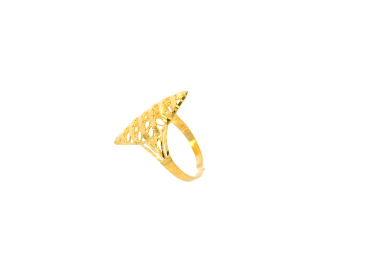 Sleek 22K Yellow Gold Diamond-Shaped Ring