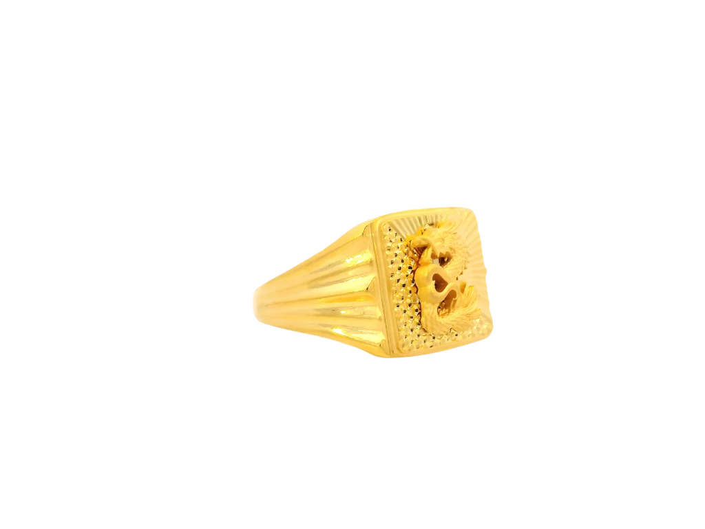 22K Yellow Gold Dragon Design Men’s Ring