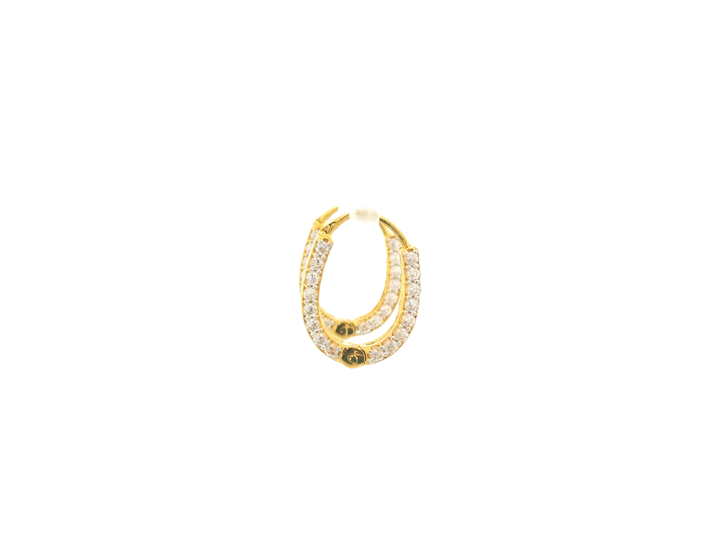 18K Yellow Gold Hoop Earrings with Cubic Zirconia