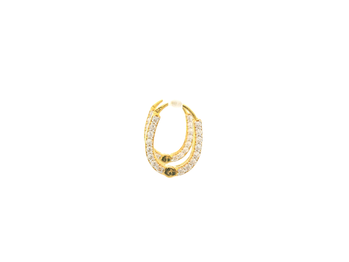 18K Yellow Gold Hoop Earrings with Cubic Zirconia
