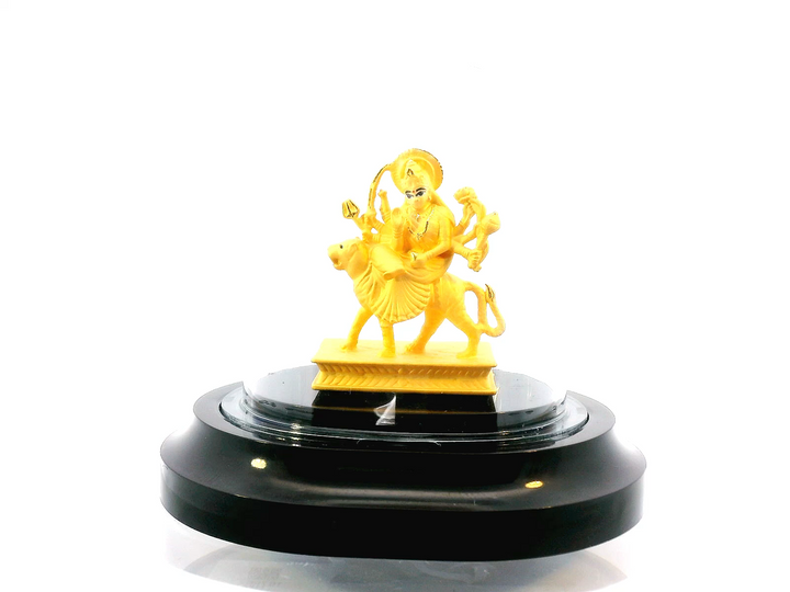 24k Gold Yellow Finish Durga Symbol Figurine