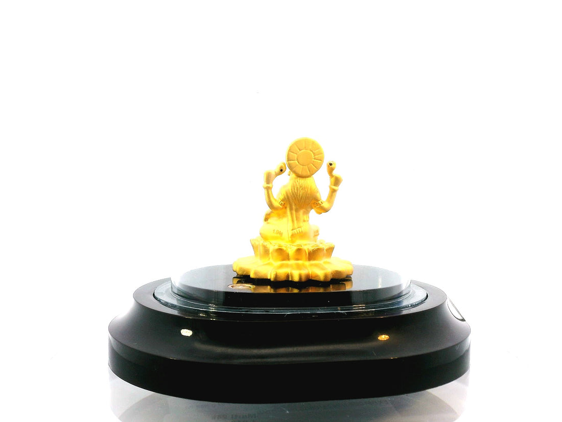 24k Gold Yellow Finish Lakshmi Symbol Figurine