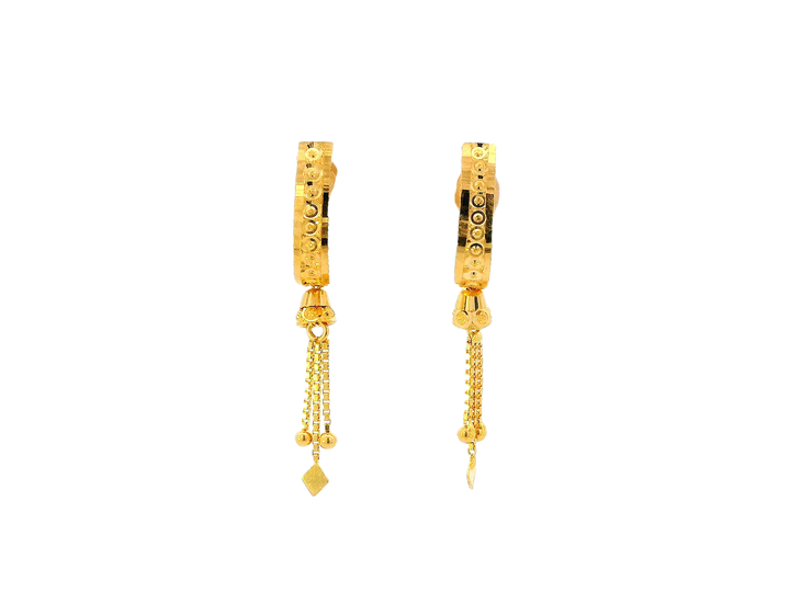 22k Yellow Gold Hanging Earrings with Screw Back