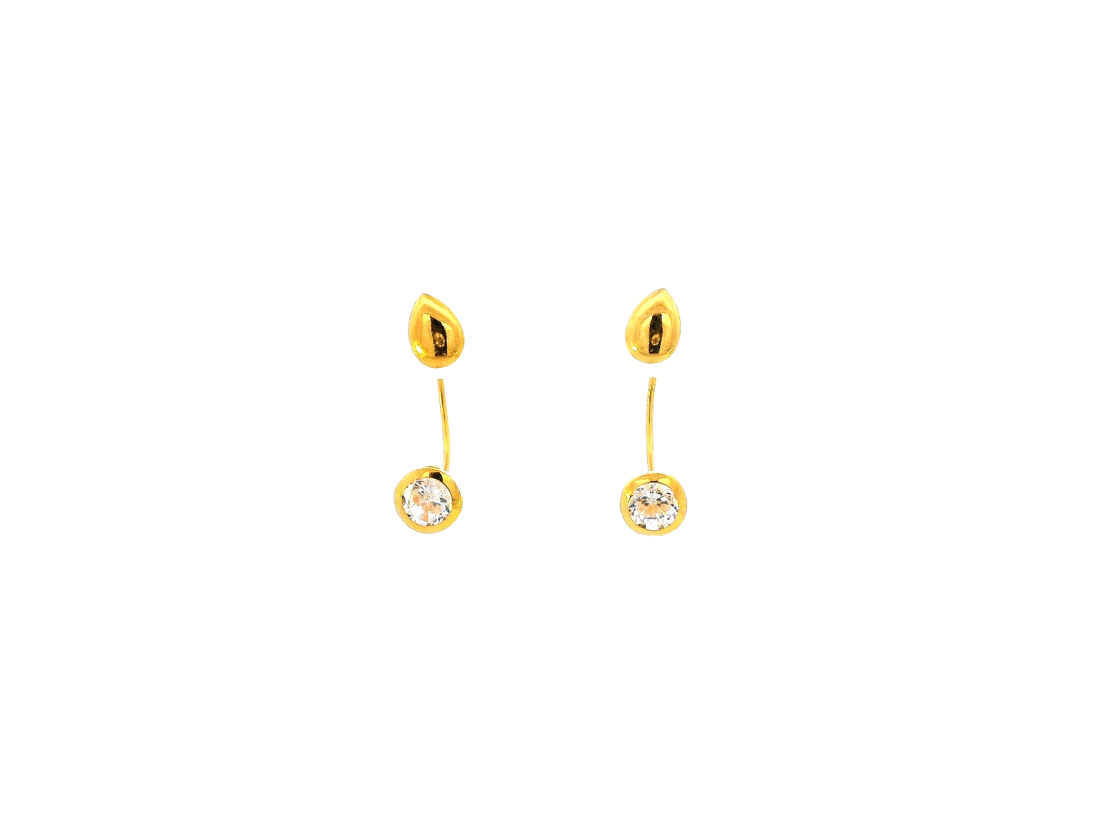 22k Polished Yellow Gold Teardrop Stud Earrings