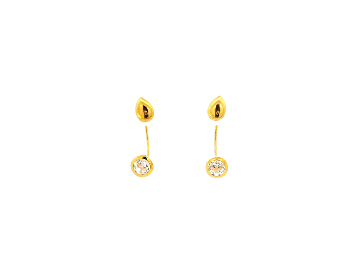 22k Polished Yellow Gold Teardrop Stud Earrings