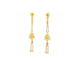 22k Gold Hanging Earrings with Cubic Zirconia Accents