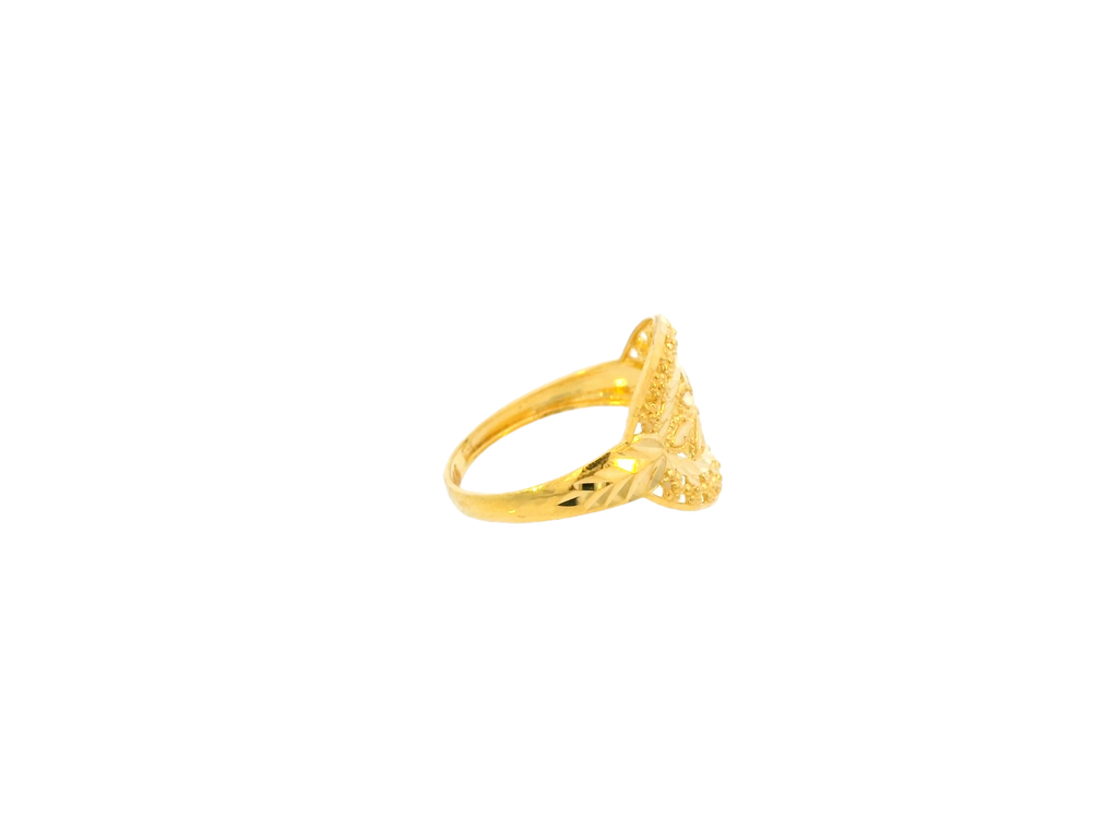 Lightweight 22K Yellow Gold Filigree Ring