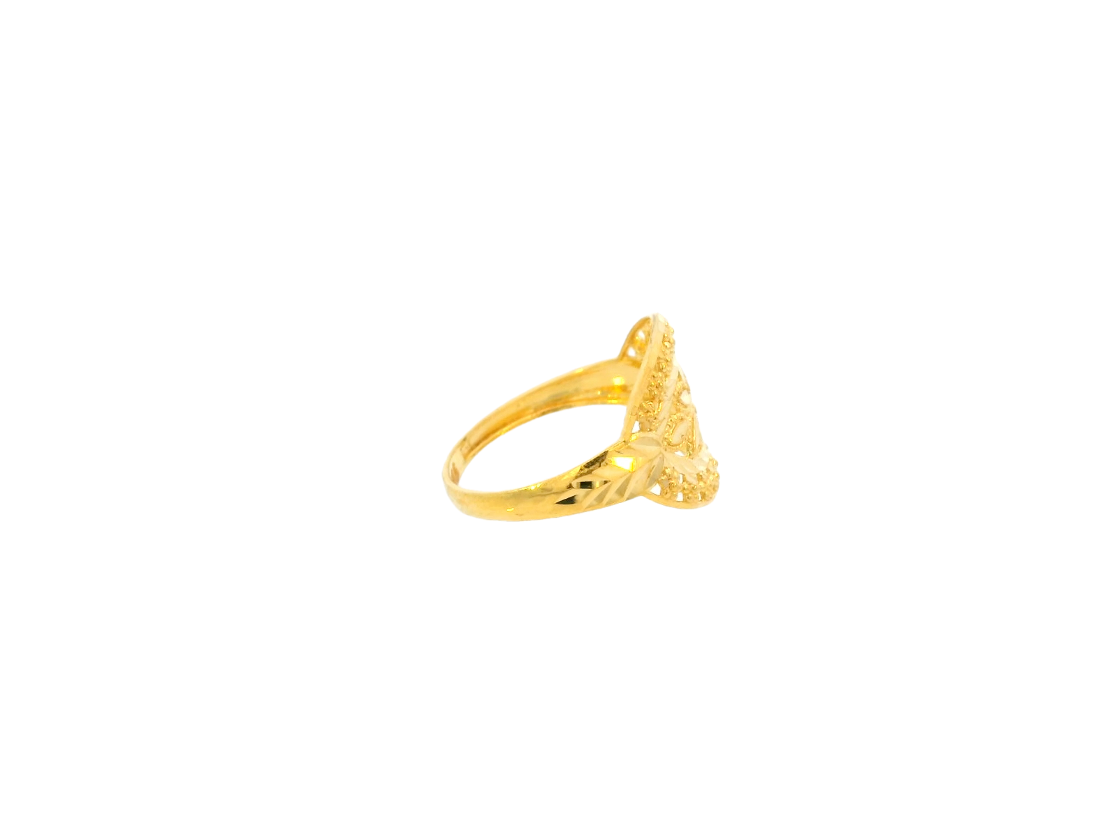 Lightweight 22K Yellow Gold Filigree Ring