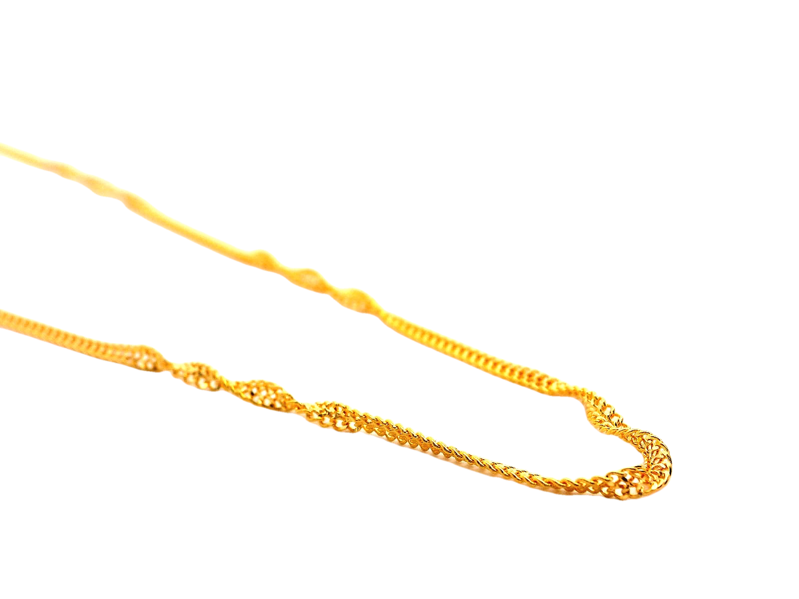 22K Yellow Gold Twisted Link Chain – 18 Inches