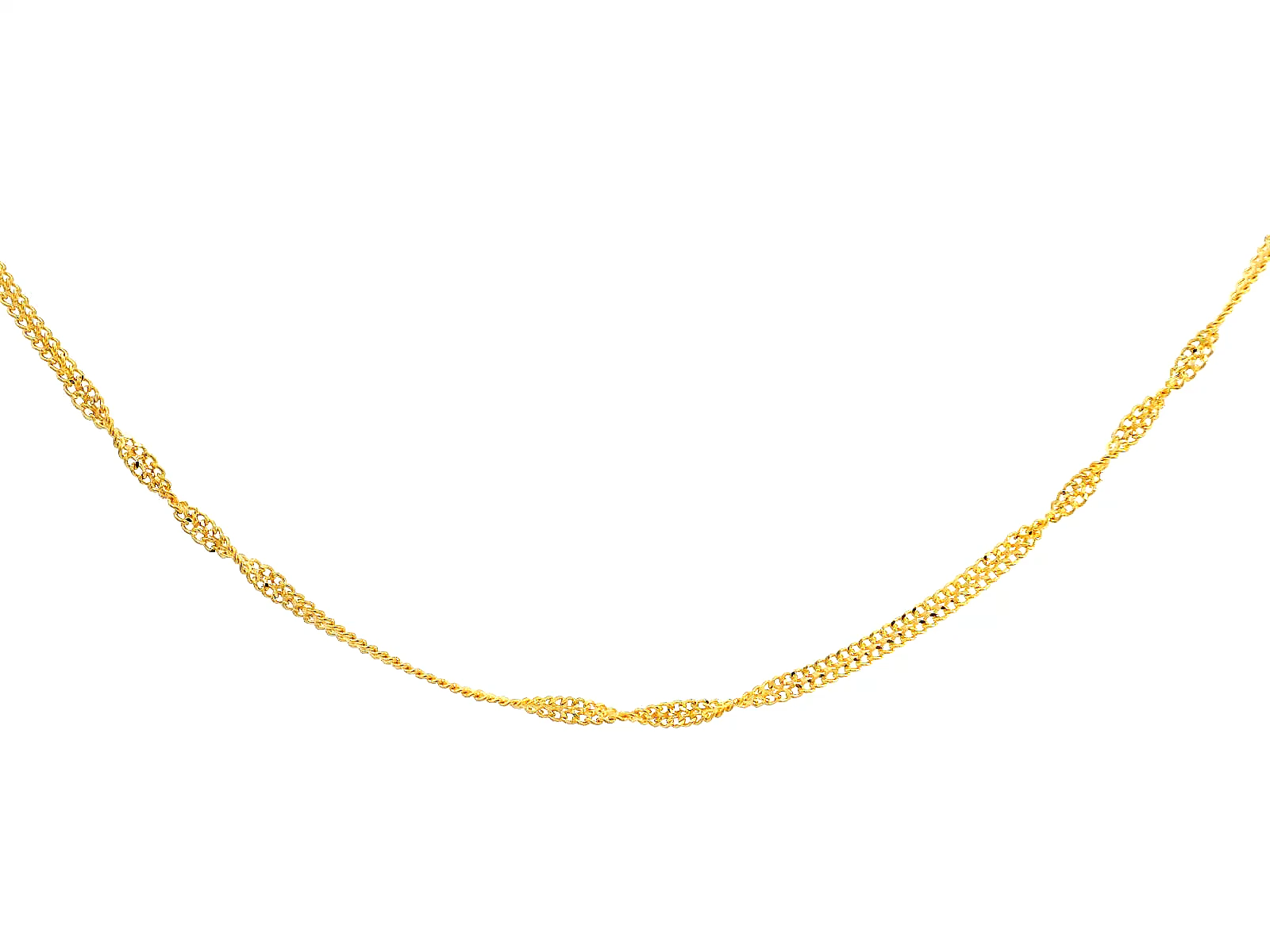 22K Yellow Gold Twisted Link Chain – 18 Inches