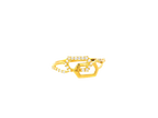 22K Yellow Gold Geometric Cubic Zirconia Ring – Size 6