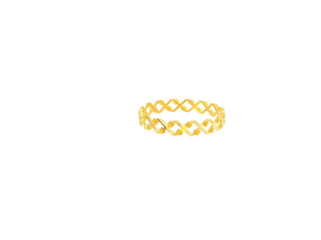 22K Yellow Gold Openwork Geometric Band