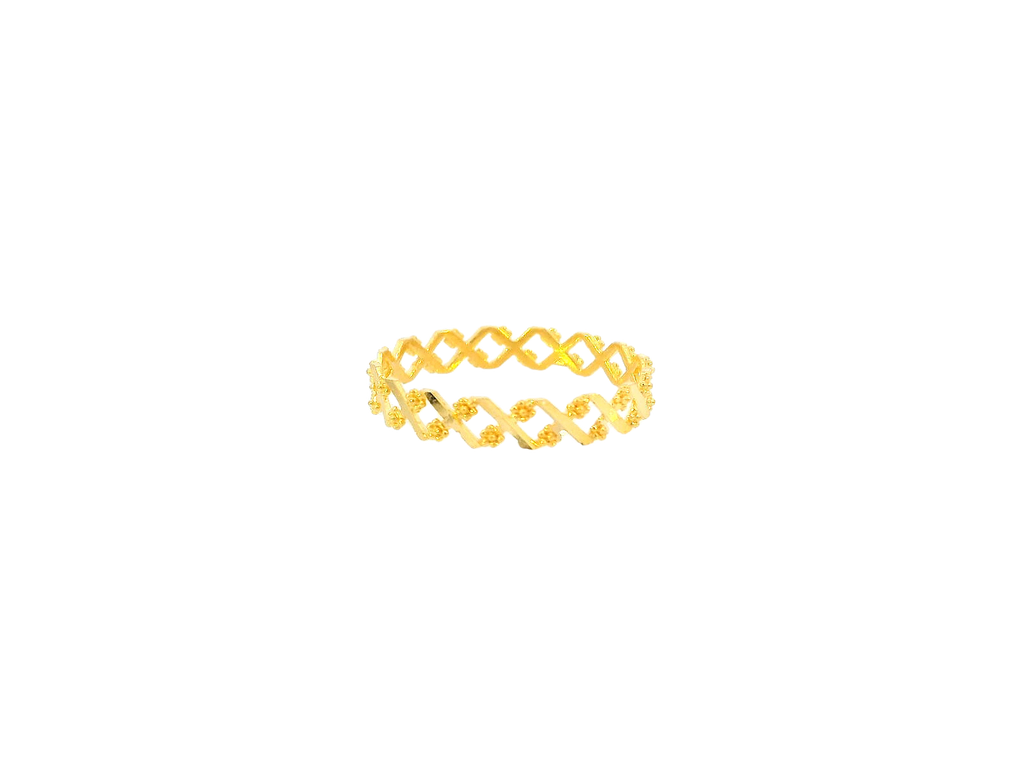 22K Yellow Gold Openwork Geometric Band