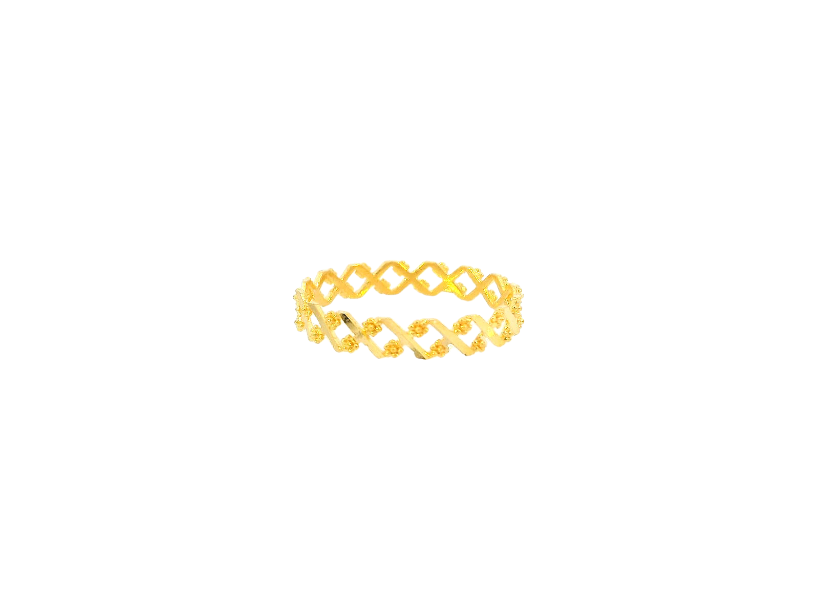 22K Yellow Gold Openwork Geometric Band