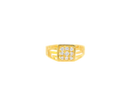 22K Yellow Gold Cubic Zirconia Men's Ring