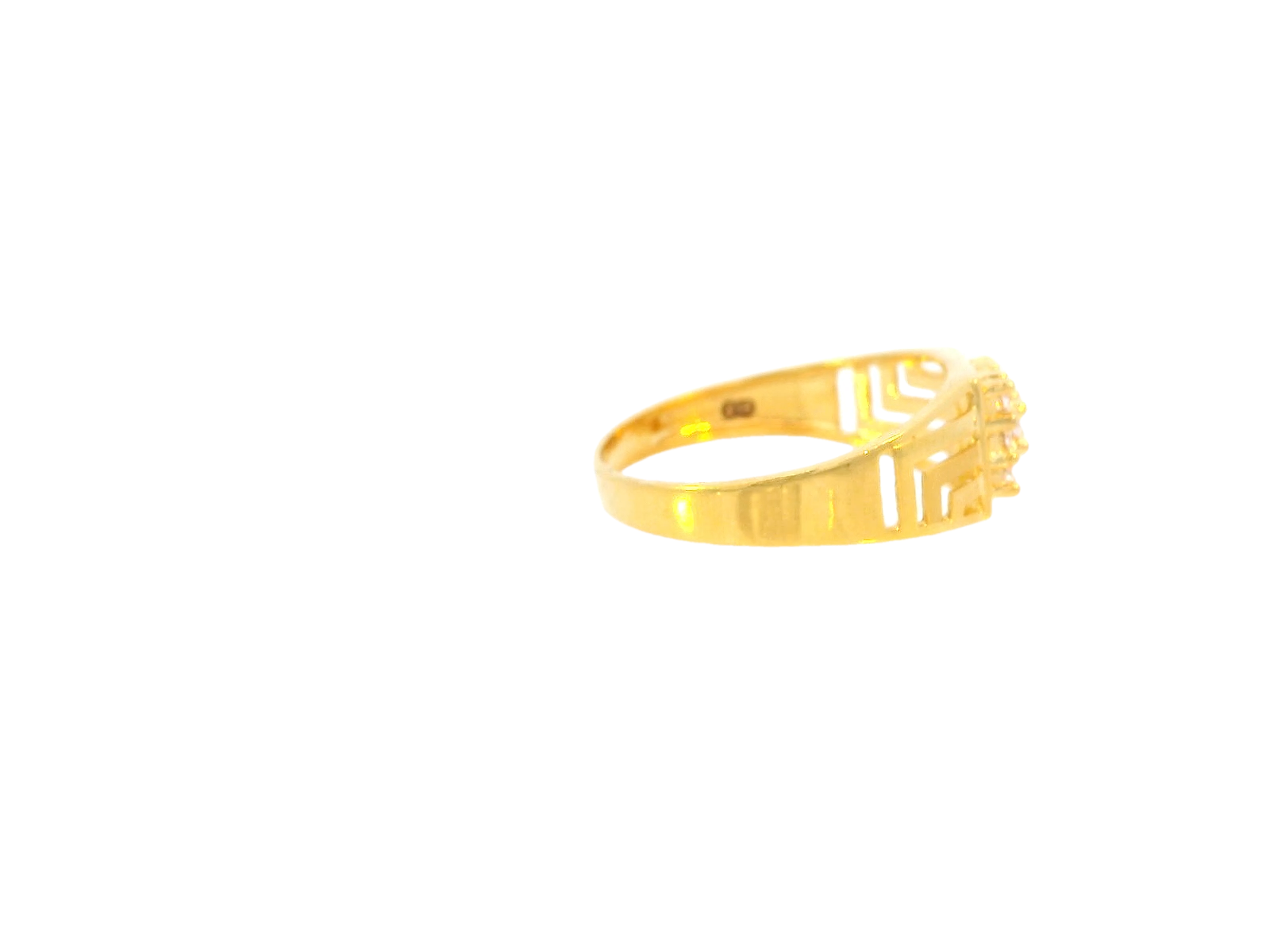 22K Yellow Gold Cubic Zirconia Men's Ring