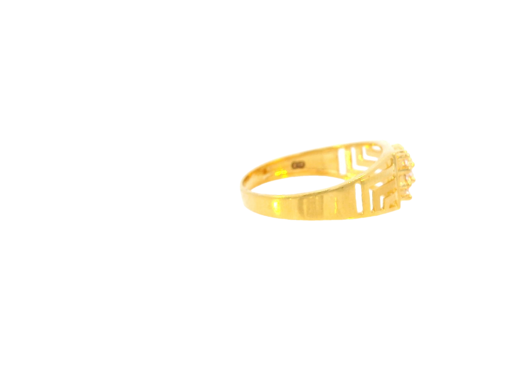 22K Yellow Gold Cubic Zirconia Men's Ring