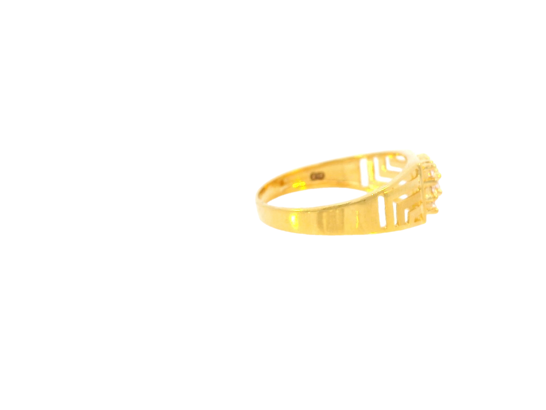 22K Yellow Gold Cubic Zirconia Men's Ring
