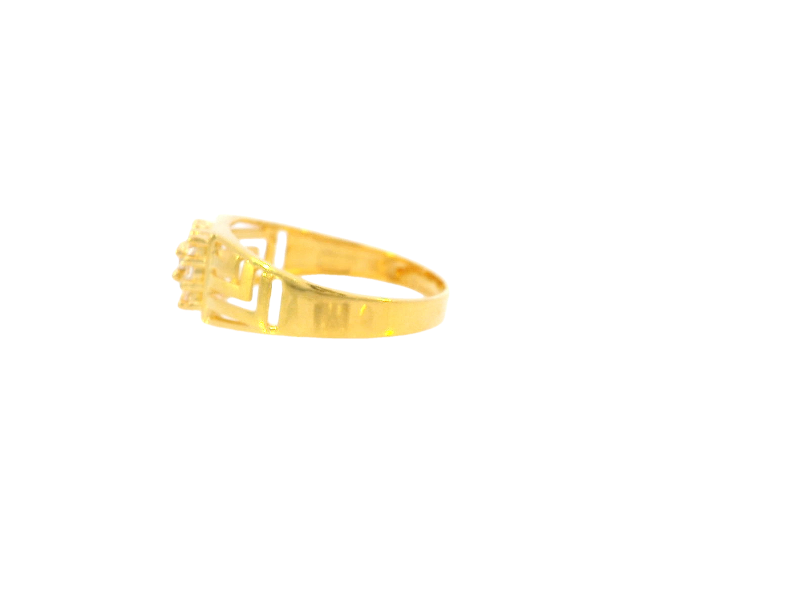 22K Yellow Gold Cubic Zirconia Men's Ring