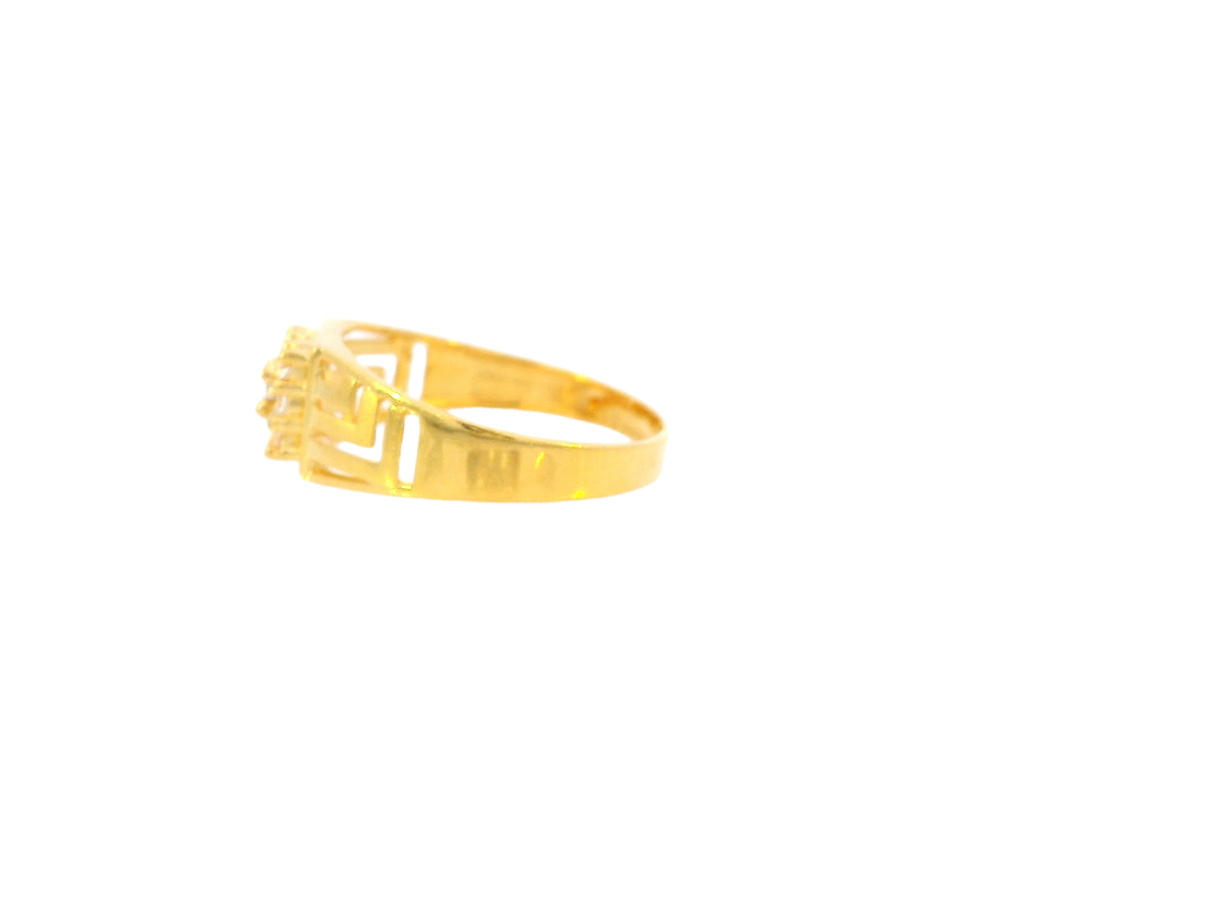 22K Yellow Gold Cubic Zirconia Men's Ring