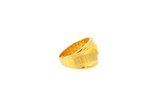 22K Yellow Gold Wide Band Ring with Radiant Detailing