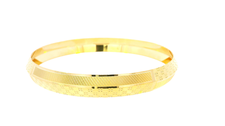 22K Yellow &amp; White Gold Dual-Tone Bangle Bracelet
