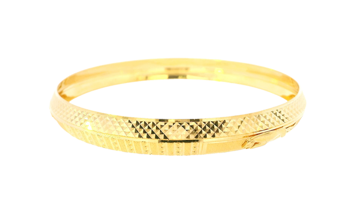 22K Yellow Gold Sleek Wide Bangle Bracelet