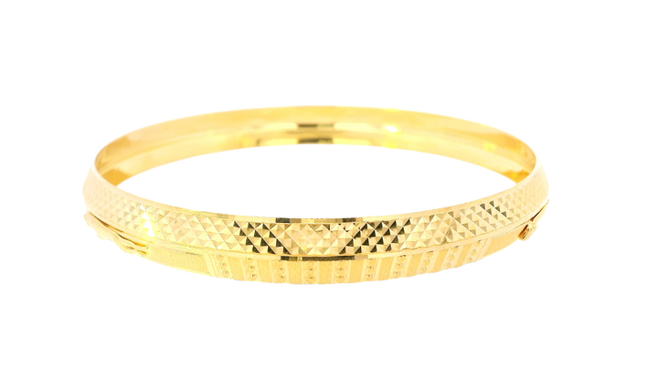 22K Yellow Gold Sleek Wide Bangle Bracelet