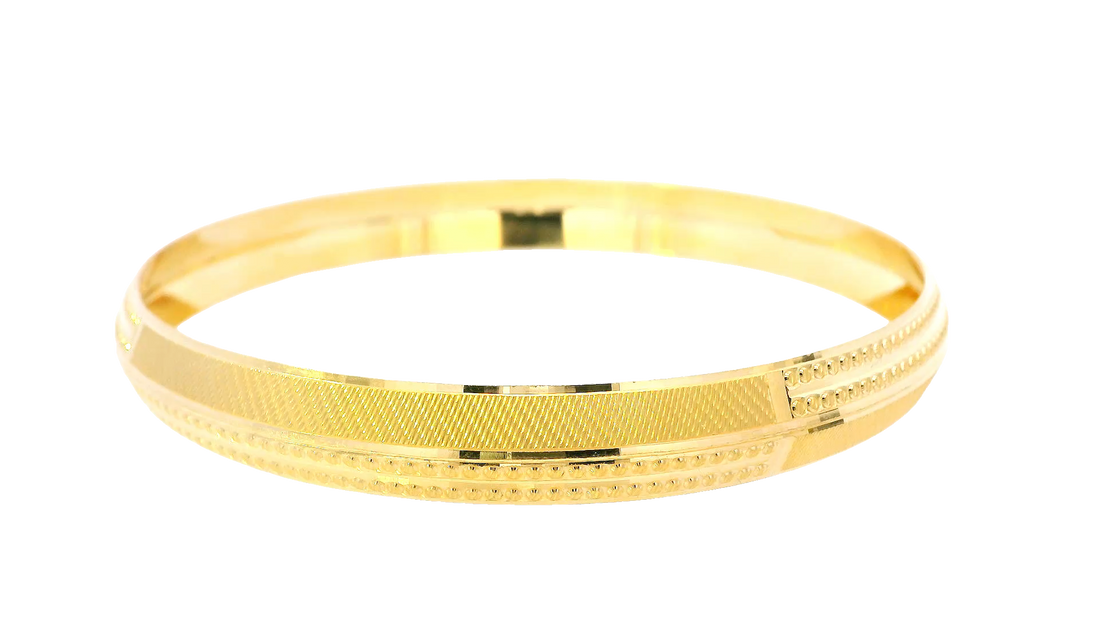 22K Yellow Gold Polished Wide Bangle Bracelet