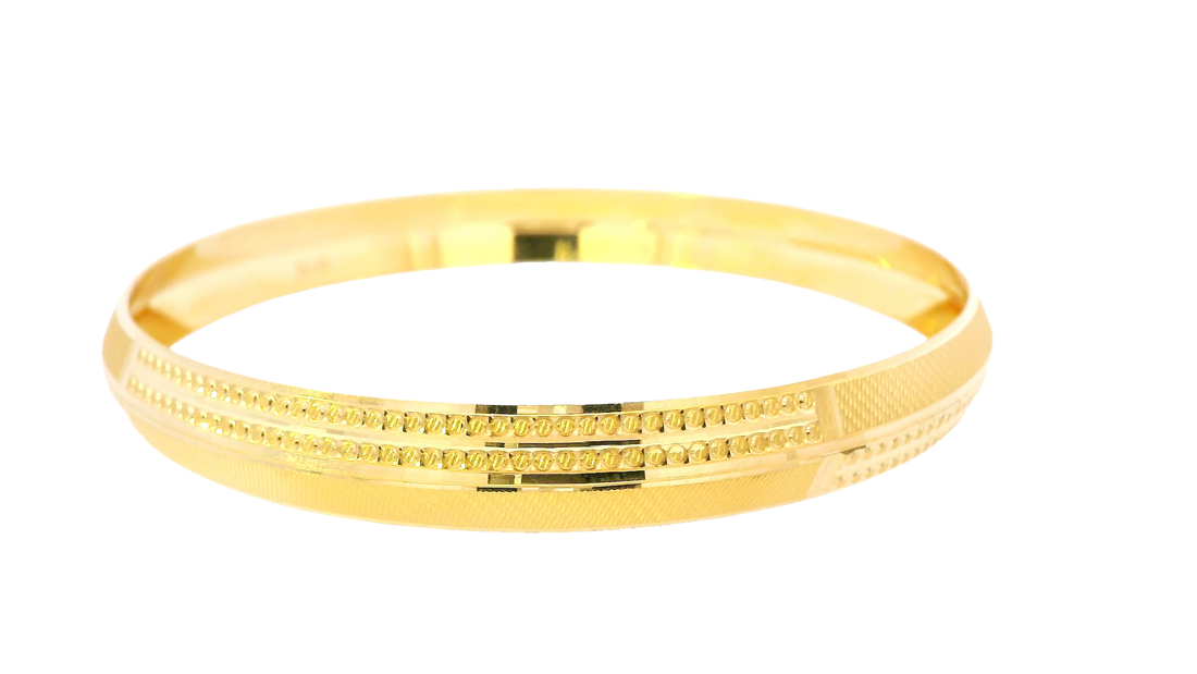 22K Yellow Gold Polished Wide Bangle Bracelet