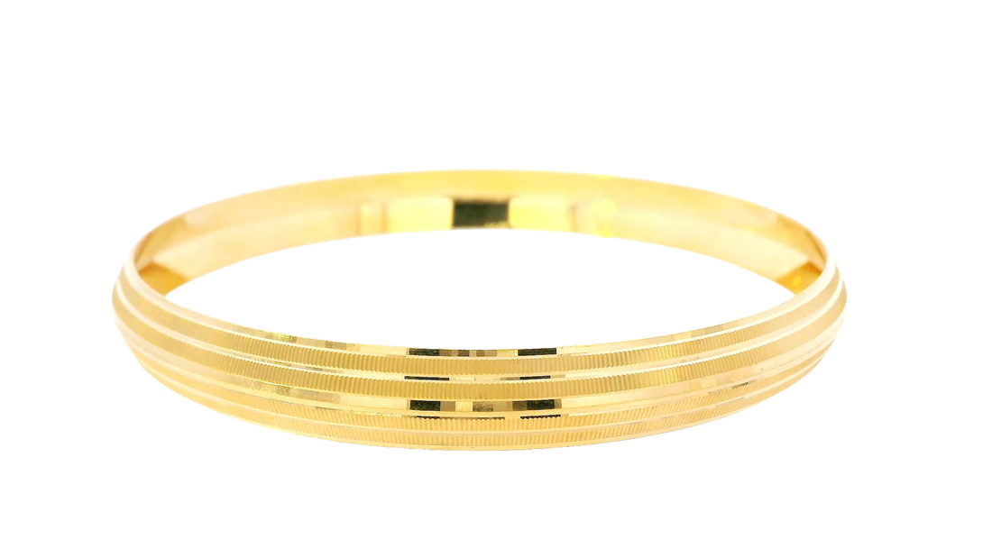 22K Yellow Gold Polished Wide Bangle Bracelet