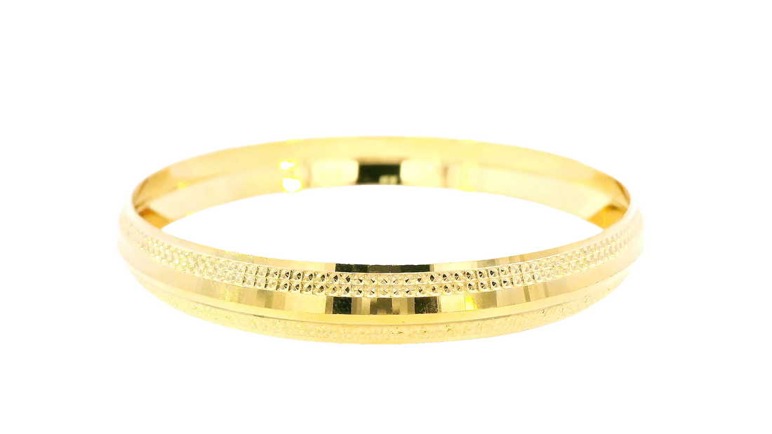 22K Yellow Gold Classic Wide Bangle Bracelet