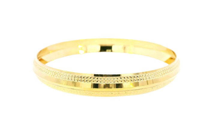 22K Yellow Gold Classic Wide Bangle Bracelet