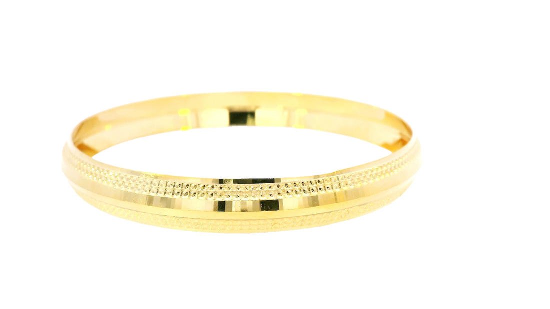 22K Yellow Gold Classic Wide Bangle Bracelet