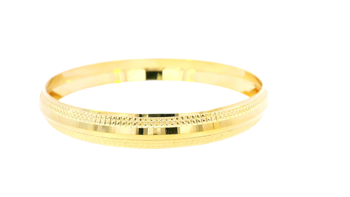 22K Yellow Gold Classic Wide Bangle Bracelet