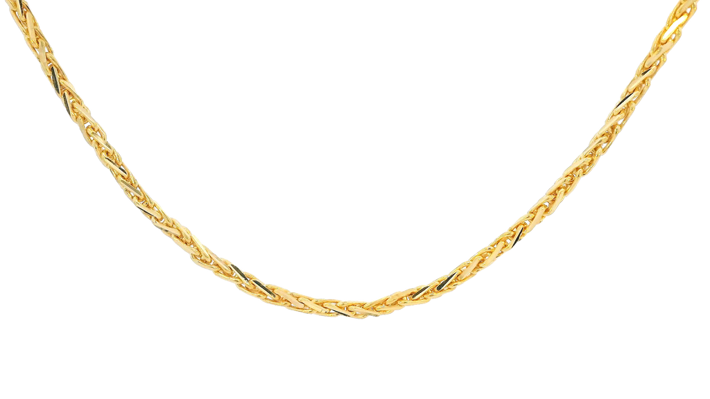 22K Yellow Gold Polished Chain with S Lock