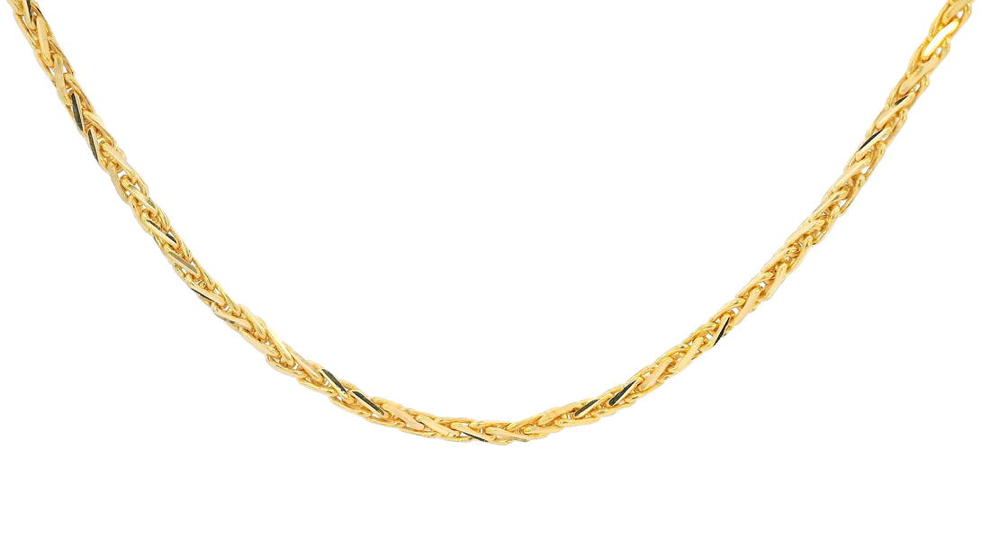 22K Yellow Gold Polished Chain with S Lock