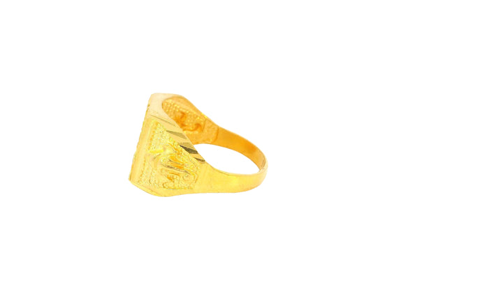 22K Yellow Gold Bold Engraved Statement Ring