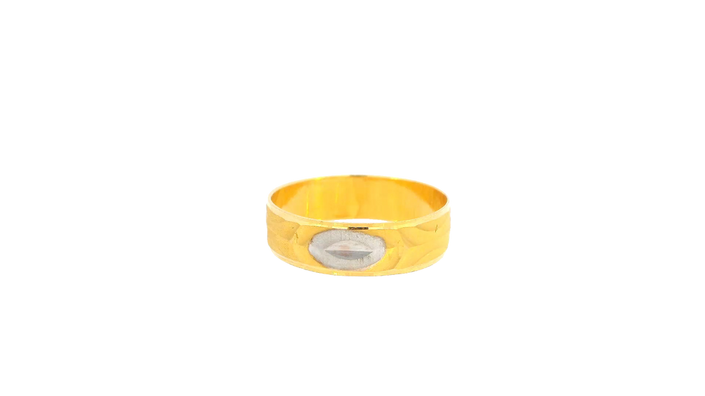 22K Yellow and White Gold Polished Ring