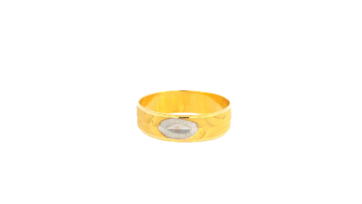 22K Yellow and White Gold Polished Ring