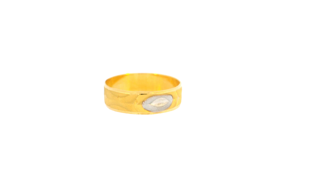 22K Yellow and White Gold Polished Ring