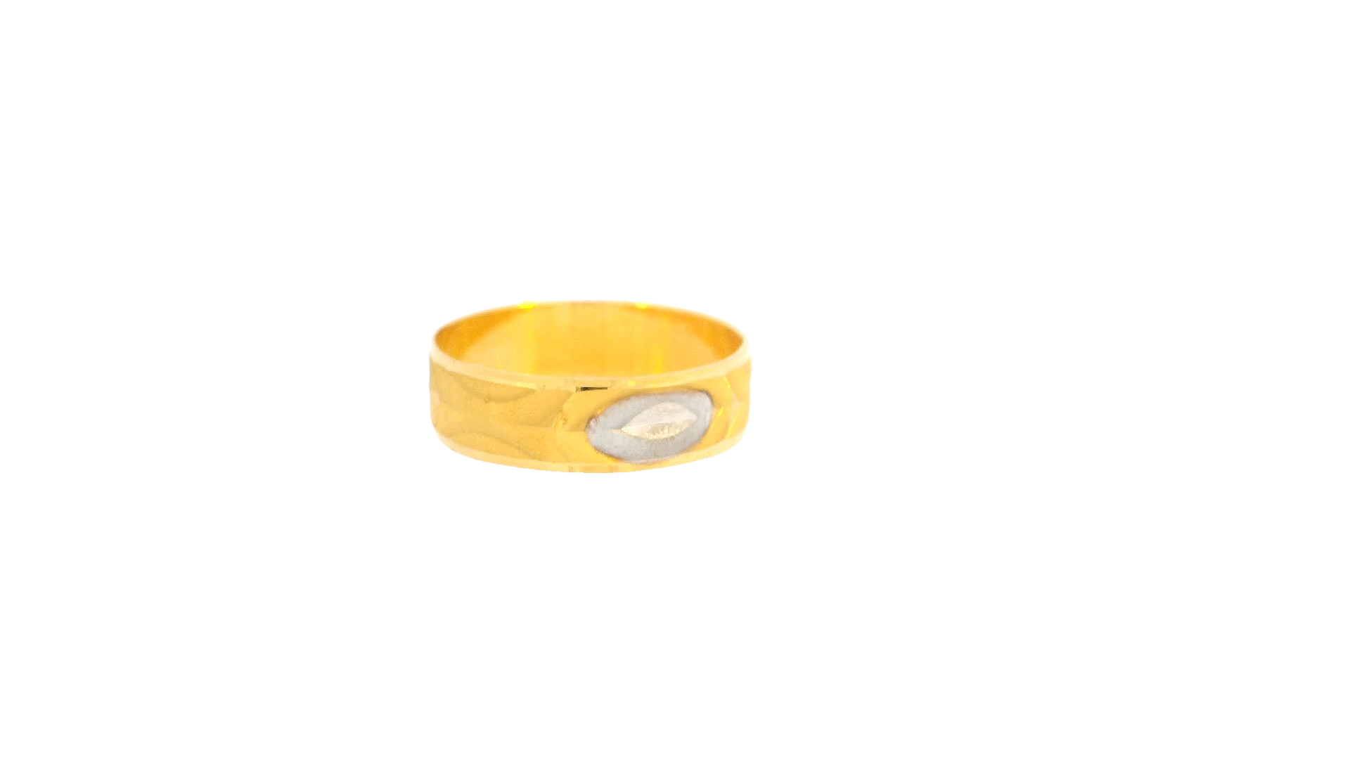 22K Yellow and White Gold Polished Ring