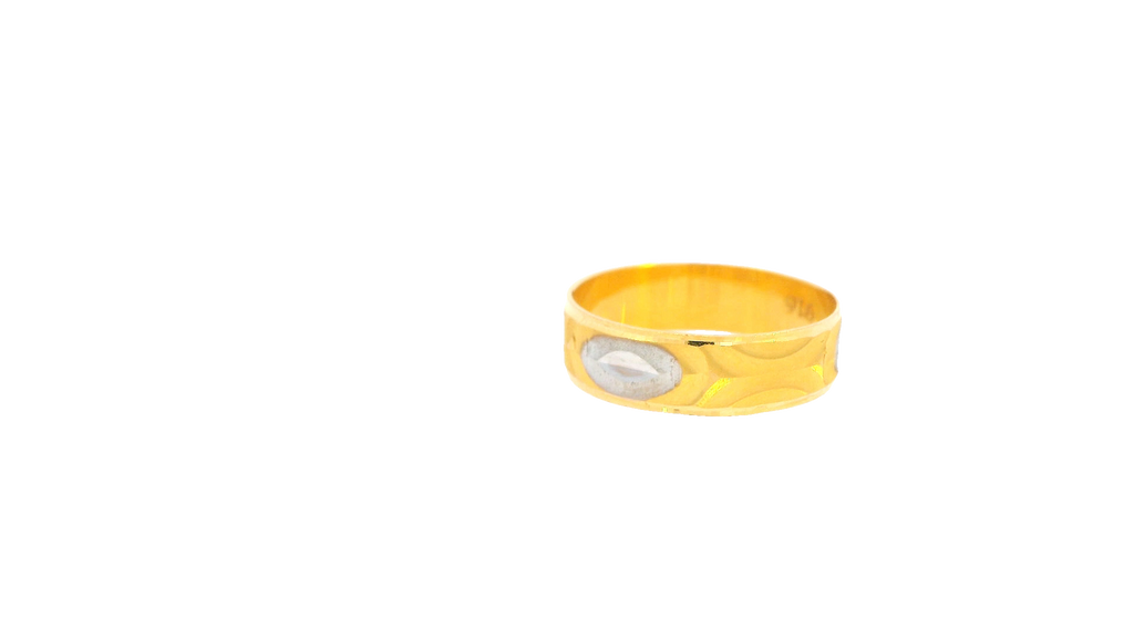 22K Yellow and White Gold Polished Ring