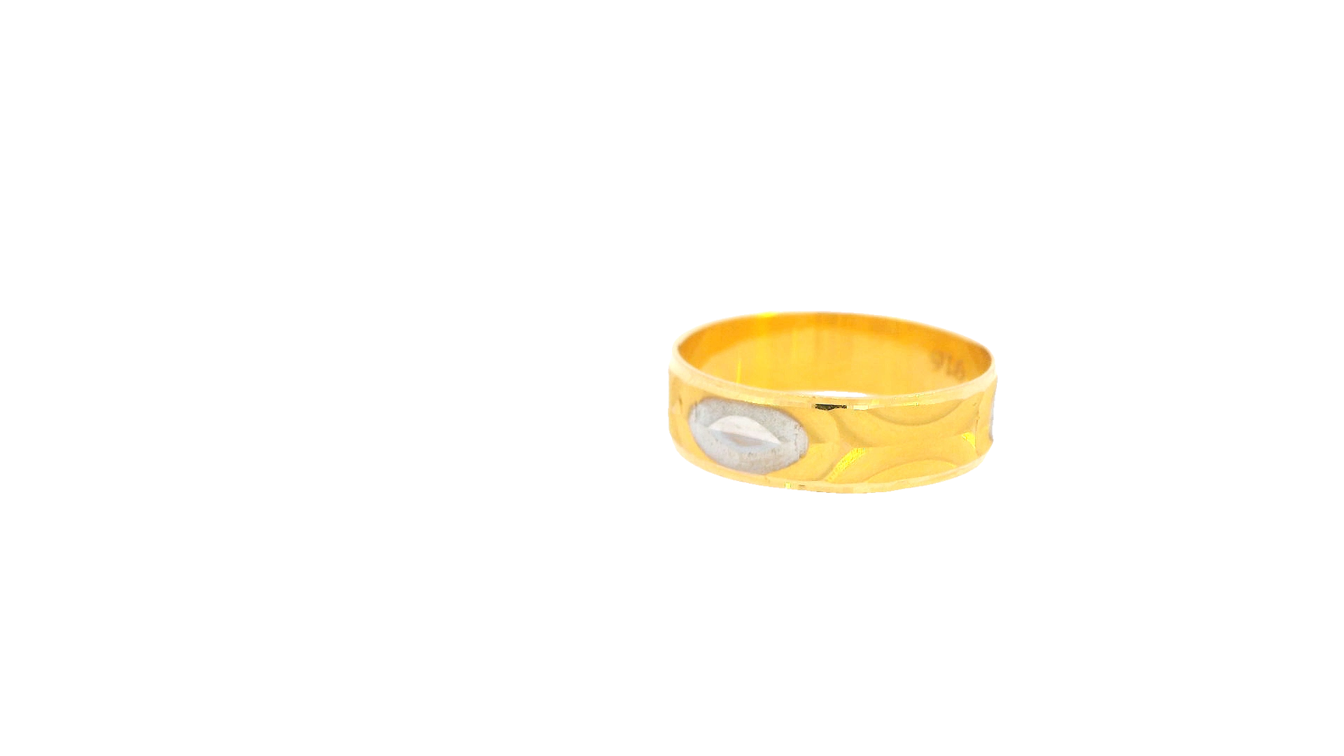 22K Yellow and White Gold Polished Ring