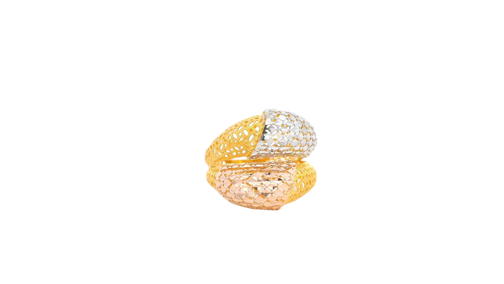 22K Yellow, White &amp; Rose Gold Polished Ring
