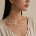 22K Yellow and White Gold Beaded Chain – 17 Inches