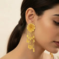 22K Yellow Gold Hanging Earrings with Screw Back
