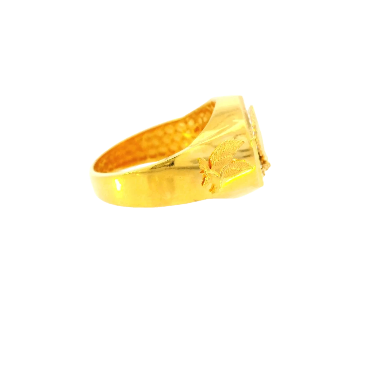 Two-Tone 22K Yellow & White Gold Men’s Ring – 5.9g, Size 10.2
